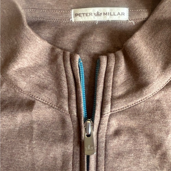 Peter Millar autumn crest quarter zip size large in birch color - Picture 3 of 4